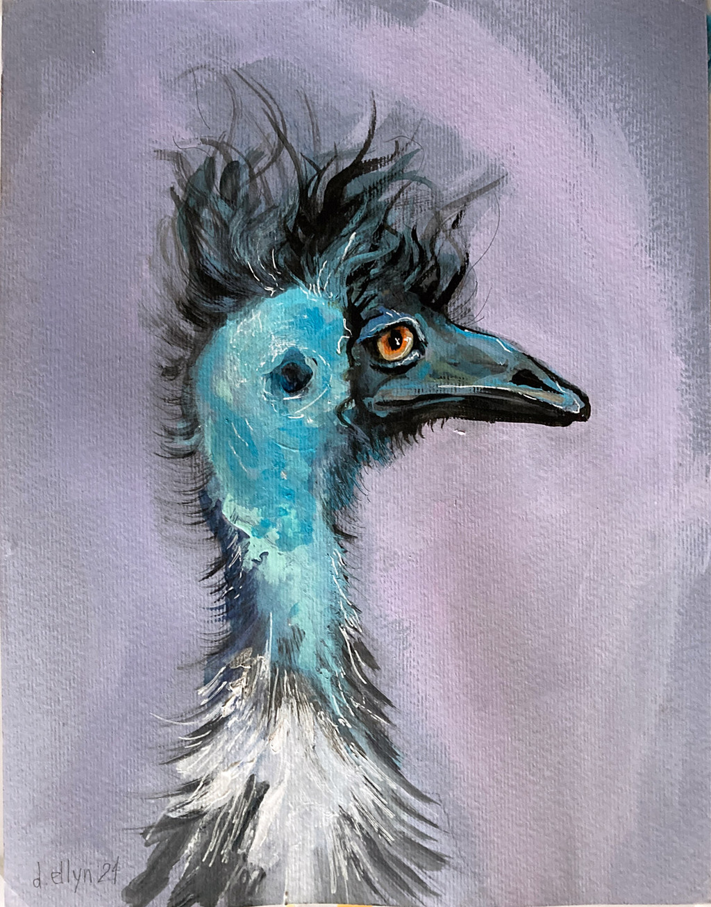 painting of emu by dana ellyn