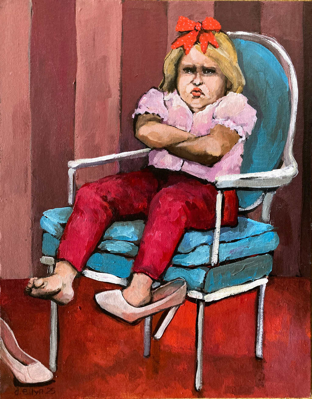 pouting child in a chair by dana elly