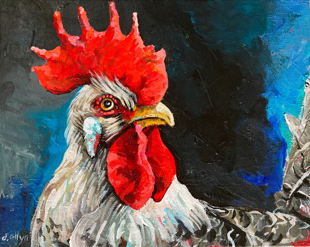 painting of chicken